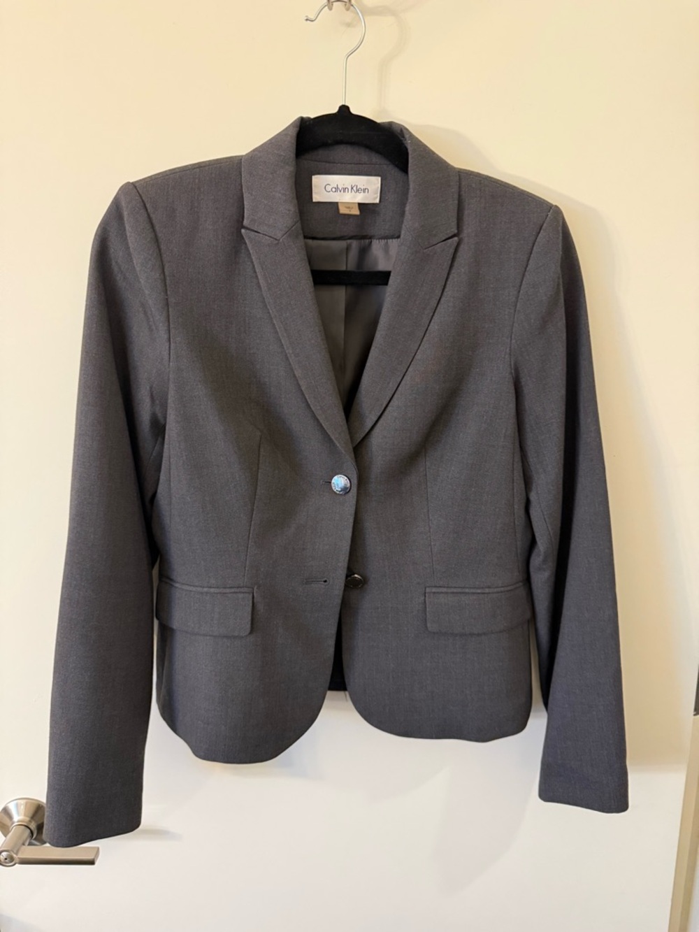 Calvin Klein Dark Gray Women's Single-Button Blazer